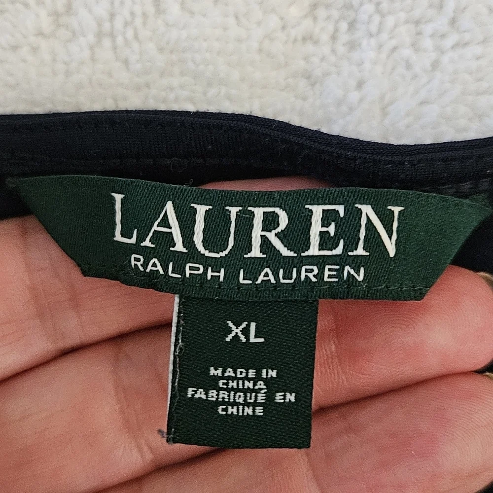 Lauren Ralph Lauren Navy Blue Wide Leg Comfortable Jumpsuit Womens Size XL - Picture 4 of 6